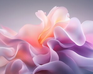 Obraz premium Abstract Pastel Pink Purple and Orange Swirling Wave Background Design