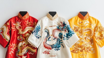 Elegant Traditional Mens Tunics with Dragon Motifs