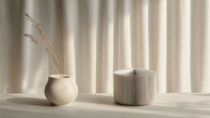 Elegantly styled interior with plisse shades and modern decor elements.