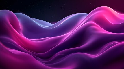 Obraz premium Abstract purple waves, night sky background, digital art, website header.