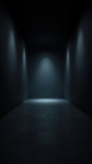 Obraz premium An eerie corridor leading to a room with an AI presence.
