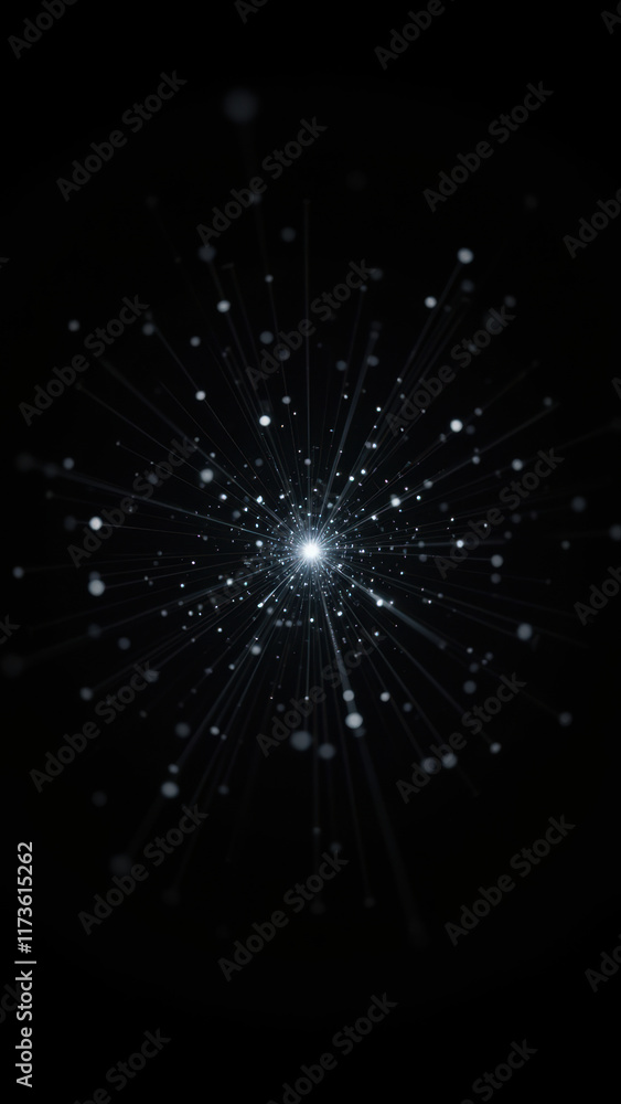 Poster abstract depiction of ai with cosmic elements.