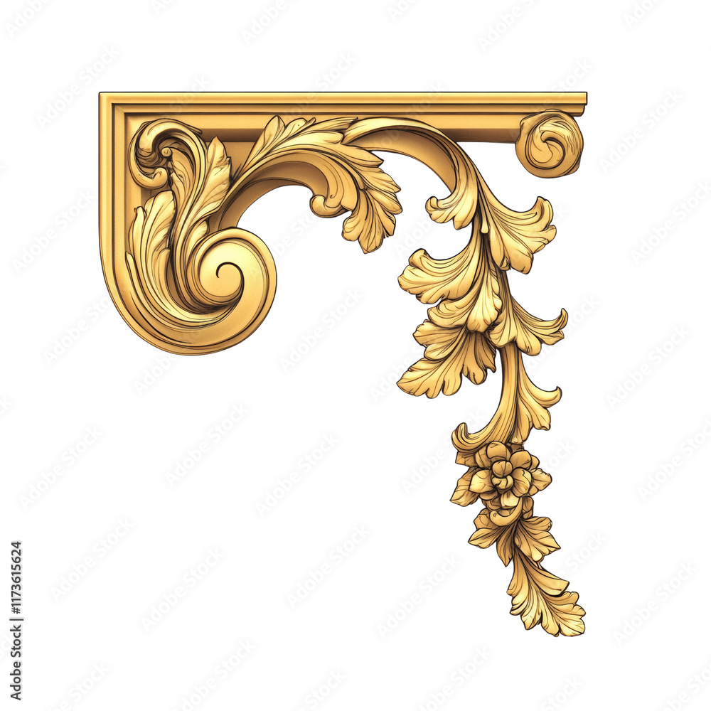 Aufkleber elegant gold rectangular frame with ornate corners