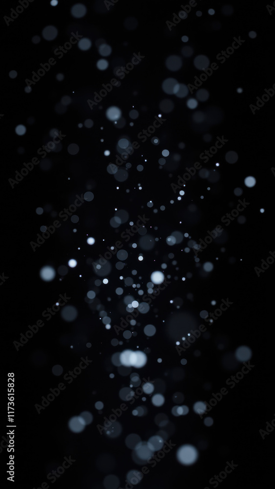 Poster ai-generated abstract pattern with dark background and light scattered specks.