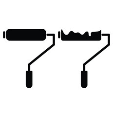 Paint roller icon.  Painting, Decorating, and DIY Symbol. wall paint brush icon symbol vector silhouette isolated.