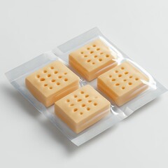 Porous Yellow Squares: A Minimalist Product Packaging Shot
