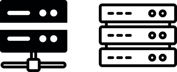 "Server Vector Icon Set - Modern and Minimalist Data Server Designs"