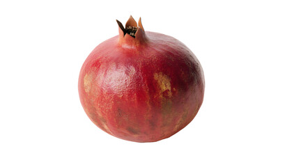 Ripe pomegranate rotating on transparent background
