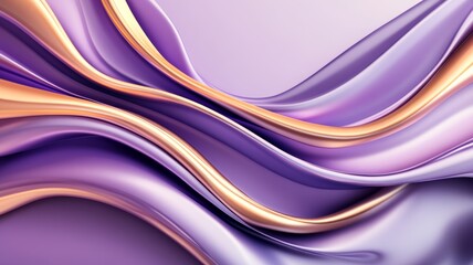 Obraz premium Abstract Purple and Gold Swirling Liquid Silk Design