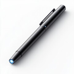 Sleek Black Pen with Subtle Blue Light: Minimalist Product Photography