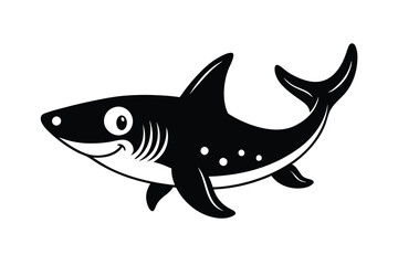 shark cartoon isolated on white background