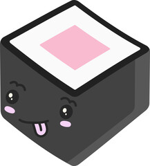 Cute Kawaii Sushi Roll Illustration