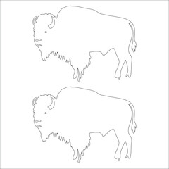 Simple outline drawing of a buffalo, perfect for coloring, crafting, and educational use