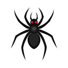 Black Spider Vector Illustration - Cartoon Clipart & Line Art Design for Digital Graphics.eps
