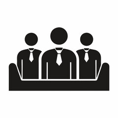 Business Meeting Icon Vector Silhouette