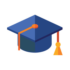 Graduation Cap 3D Vector Illustration - Cartoon, Clipart, and Line Art Design for Digital Graphics.eps