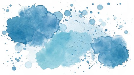 Obraz premium Abstract blue watercolor hand painted background. Texture paper.
