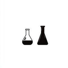 Two Erlenmeyer Flasks Simple Science Icons