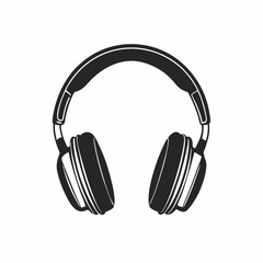 Silhouette Design of a Headphone with Ear Cups and Headband in a Bold Modern Style