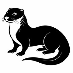 Otter vector silhouette black design white background