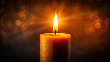 Intriguing candle flame silhouette.  Modern AI photography.  Blank space for your brand.