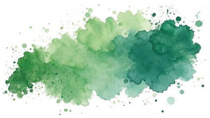 Abstract green watercolor on white background.This is watercolor splash.It is drawn by hand.