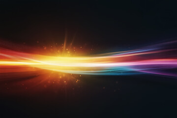 Obraz premium Light leak - Multicolour on black background - Overlay effect