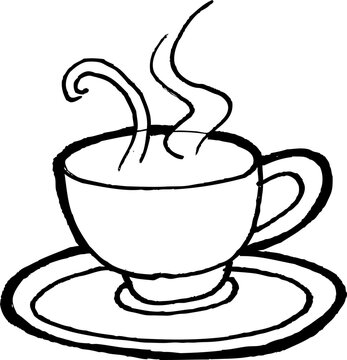 Hand Drawn Cup and Saucer Vector