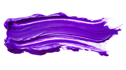 Purple paint brush stroke on transparent background