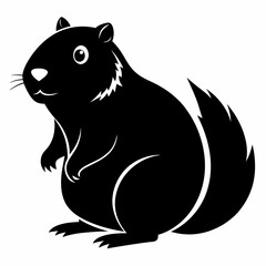 Beaver vector silhouette black design white background