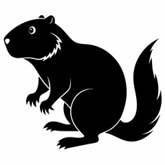 Beaver vector silhouette black design white background