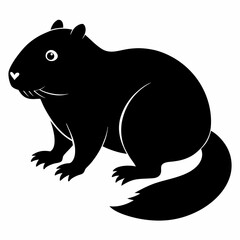 Beaver vector silhouette black design white background