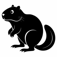 Beaver vector silhouette black design white background