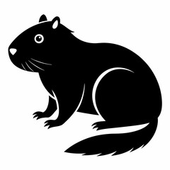 Beaver vector silhouette black design white background