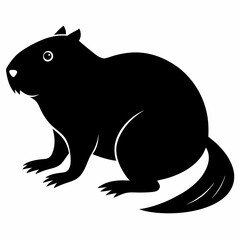 Beaver vector silhouette black design white background