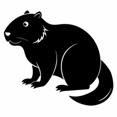 Beaver vector silhouette black design white background
