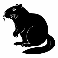 Beaver vector silhouette black design white background