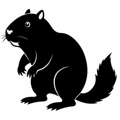 Beaver vector silhouette black design white background