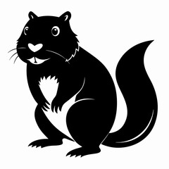 Beaver vector silhouette black design white background