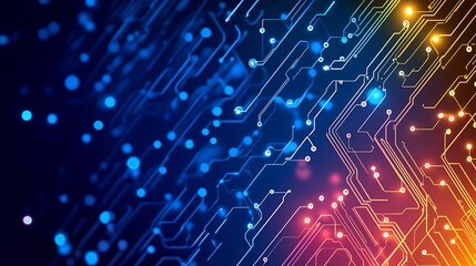 Fototapeta premium Abstract Circuit Board Design With Glowing Lines