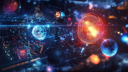 Fototapeta premium Engineers Simulating Spacecraft Landing on Various Terrains