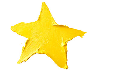 Yellow paint stroke in star shape with transparent background