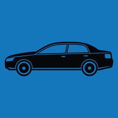 Obraz premium Minimalist Black and White Car Front View Line Art 