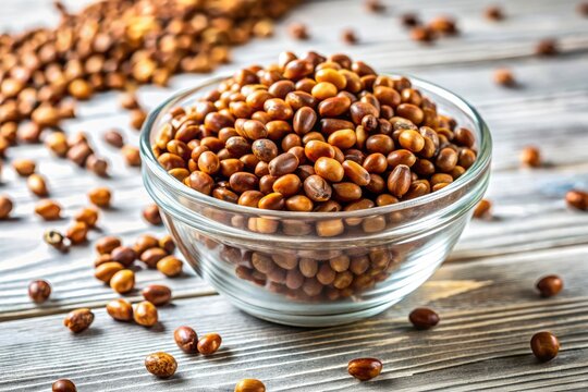 Organic horse gram: vibrant close-up of seeds in a glass bowl, perfect horse and cow feed.