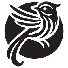 Silhouette of a bird on white background