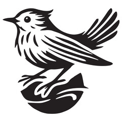 Silhouette of a bird on white background