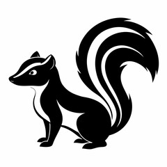 Skunk vector silhouette black design white background