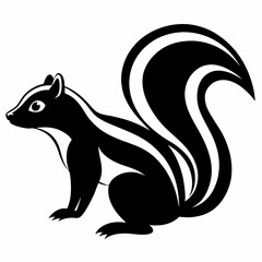 Skunk vector silhouette black design white background