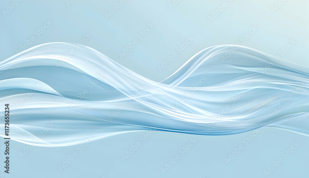 Poster blue background with smooth waves, a simple and elegant design