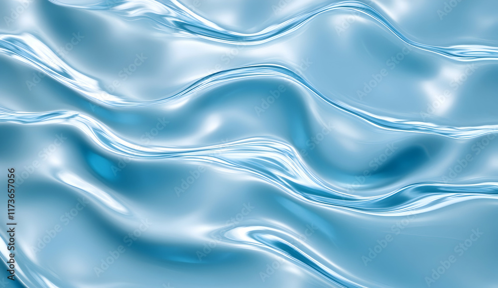 Poster blue background with smooth waves, a simple and elegant design